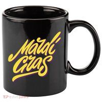 Mardi Gras Simple Style 11oz C Handle Ceramic Mug