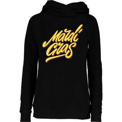 Mardi Gras Simple Style Womens Funnel Neck Pullover Hood