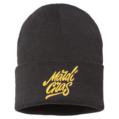 Mardi Gras Simple Style Sustainable Knit Beanie