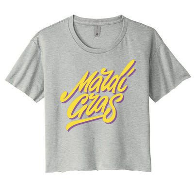 Mardi Gras Simple Style Women's Crop Top Tee