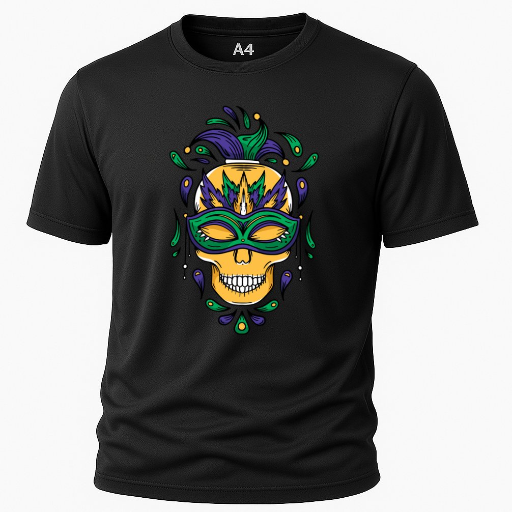 Mardi Gras Skull Mask  Cooling Performance Crew T-Shirt
