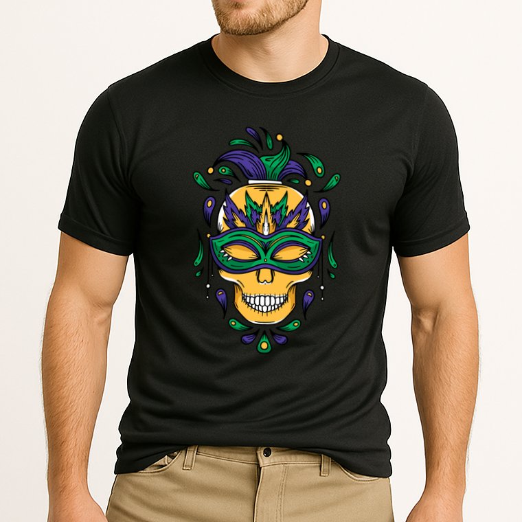 Mardi Gras Skull Mask  Cooling Performance Crew T-Shirt