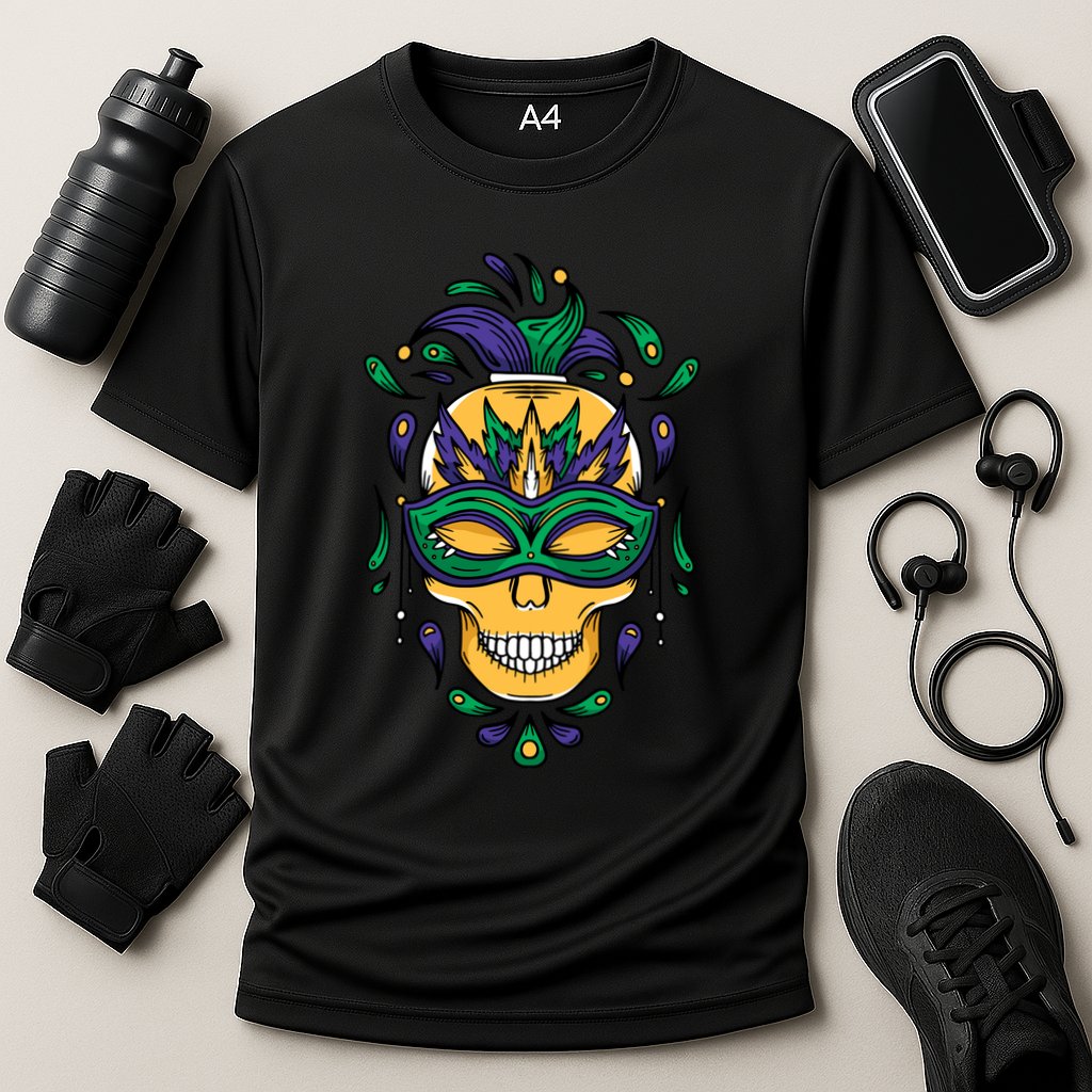 Mardi Gras Skull Mask  Cooling Performance Crew T-Shirt