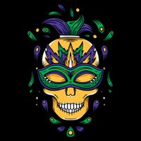 Mardi Gras Skull Mask  Cooling Performance Crew T-Shirt