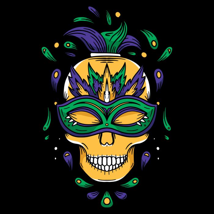 Mardi Gras Skull Mask  Cooling Performance Crew T-Shirt