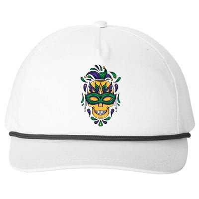 Mardi Gras Skull Mask  Snapback Five-Panel Rope Hat