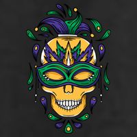 Mardi Gras Skull Mask  Adult Drive Performance Visor