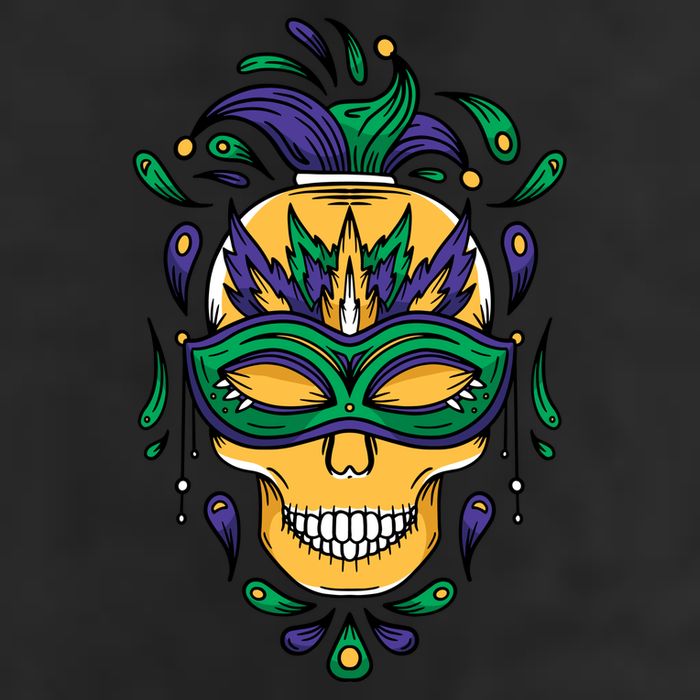 Mardi Gras Skull Mask  Adult Drive Performance Visor