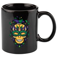 Mardi Gras Skull Mask  11oz C Handle Ceramic Mug