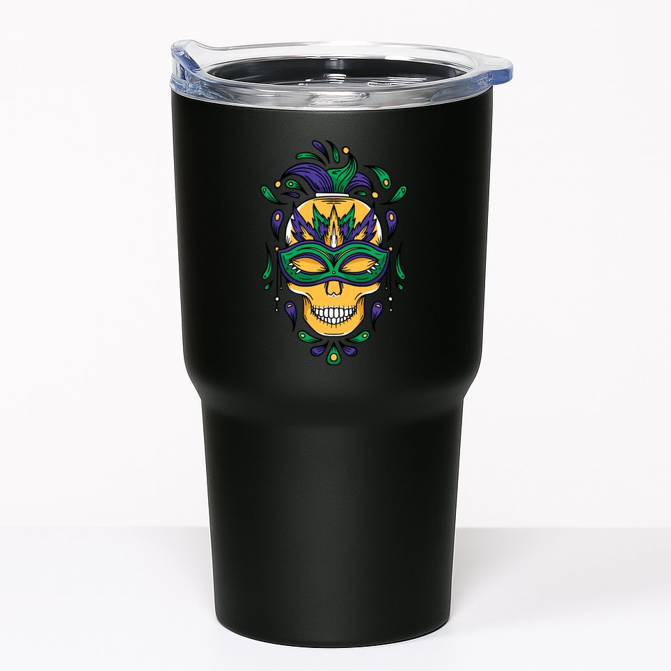 Mardi Gras Skull Mask  Tumbler