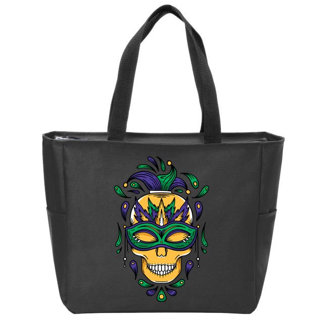 Mardi Gras Skull Mask  Zip Tote Bag