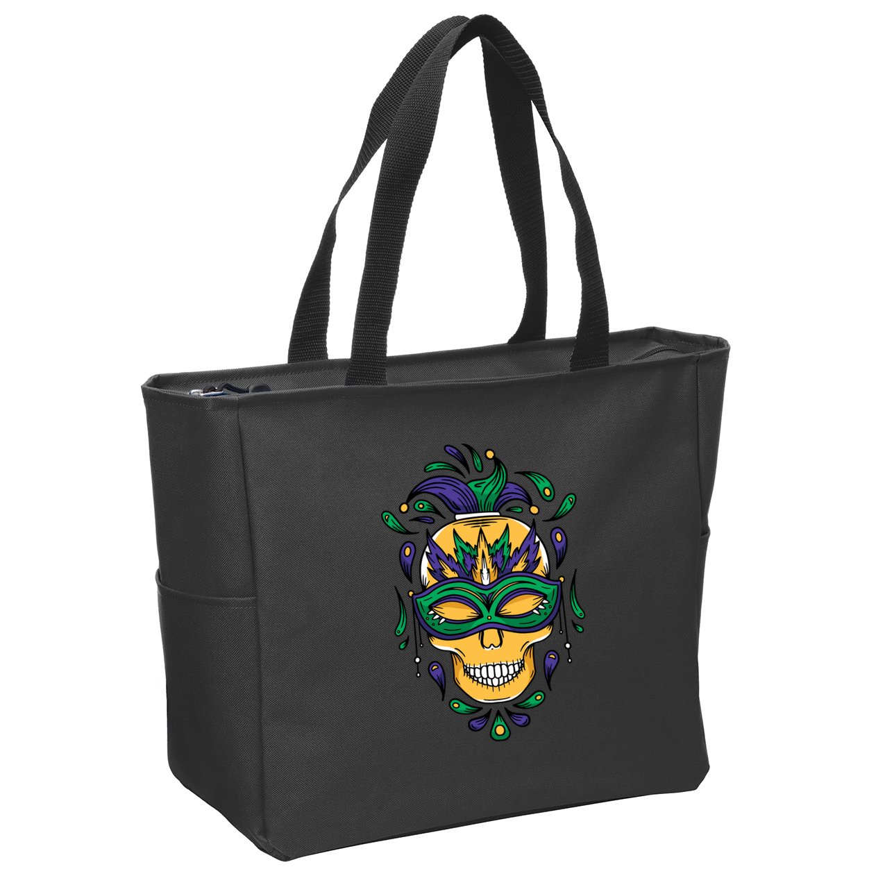 Mardi Gras Skull Mask  Zip Tote Bag