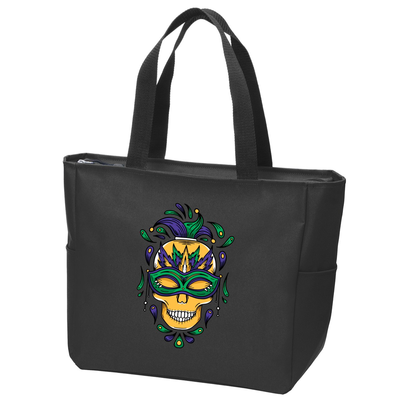 Mardi Gras Skull Mask  Zip Tote Bag