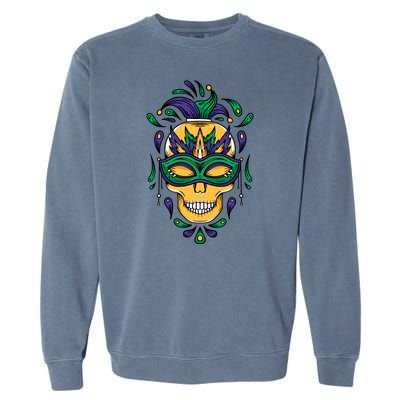 Mardi Gras Skull Mask  Garment-Dyed Sweatshirt