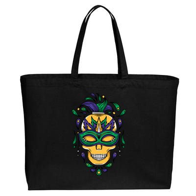 Mardi Gras Skull Mask  Cotton Canvas Jumbo Tote