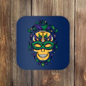 Mardi Gras Skull Mask  Coaster