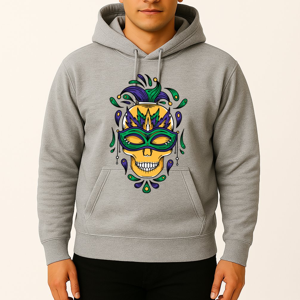 Mardi Gras Skull Mask  Hoodie