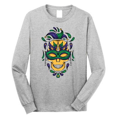 Mardi Gras Skull Mask  Long Sleeve Shirt