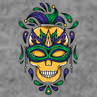 Mardi Gras Skull Mask  Baby Bodysuit
