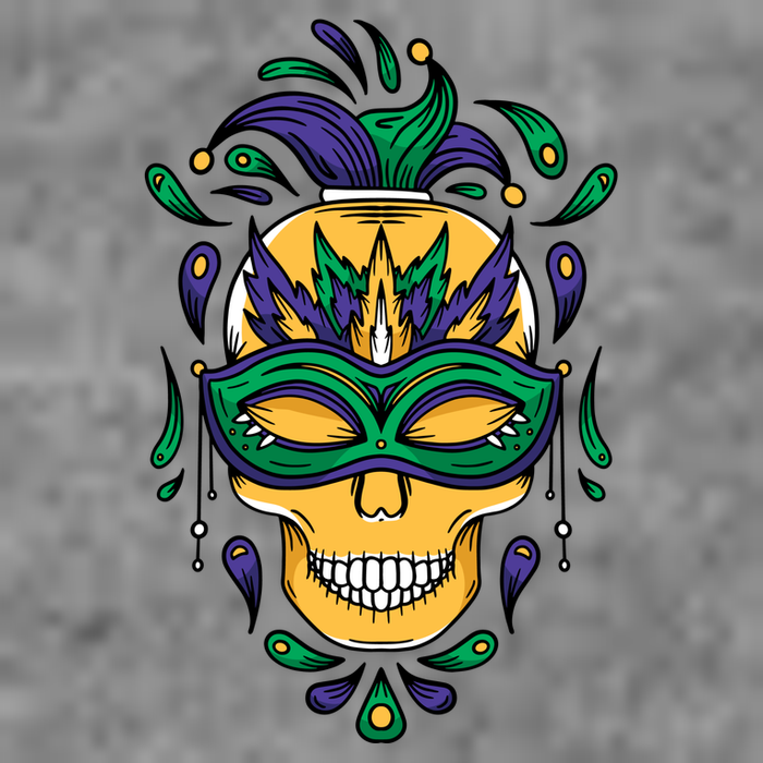 Mardi Gras Skull Mask  Baby Bodysuit