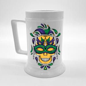 Mardi Gras Skull Mask  Beer Stein