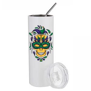 Mardi Gras Skull Mask  Stainless Steel Tumbler