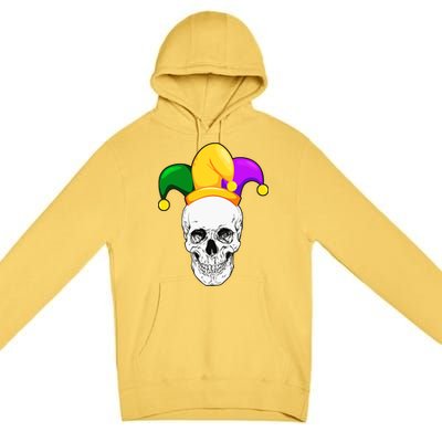 Mardi Gras Skull Parade Jester Premium Pullover Hoodie