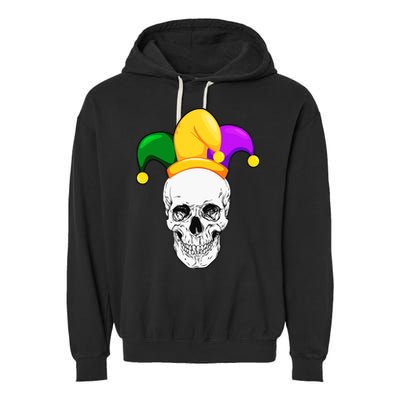 Mardi Gras Skull Parade Jester Garment-Dyed Fleece Hoodie