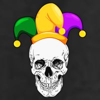 Mardi Gras Skull Parade Jester 7 Panel Mesh Trucker Snapback Hat