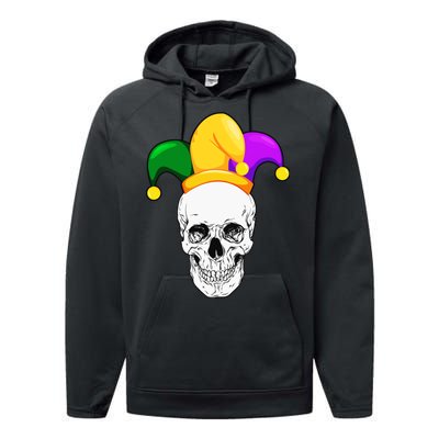 Mardi Gras Skull Parade Jester Performance Fleece Hoodie