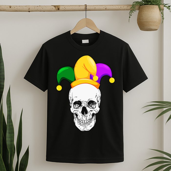 Mardi Gras Skull Parade Jester T-Shirt