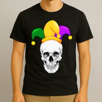 Mardi Gras Skull Parade Jester T-Shirt