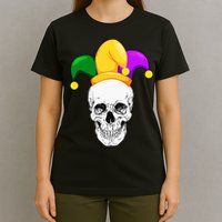Mardi Gras Skull Parade Jester T-Shirt