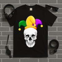 Mardi Gras Skull Parade Jester T-Shirt