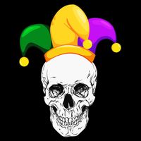 Mardi Gras Skull Parade Jester T-Shirt