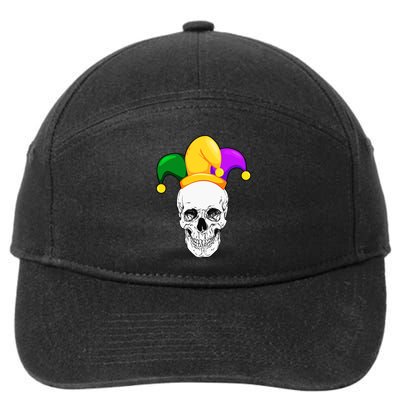 Mardi Gras Skull Parade Jester 7-Panel Snapback Hat