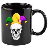 Mardi Gras Skull Parade Jester 11oz C Handle Ceramic Mug