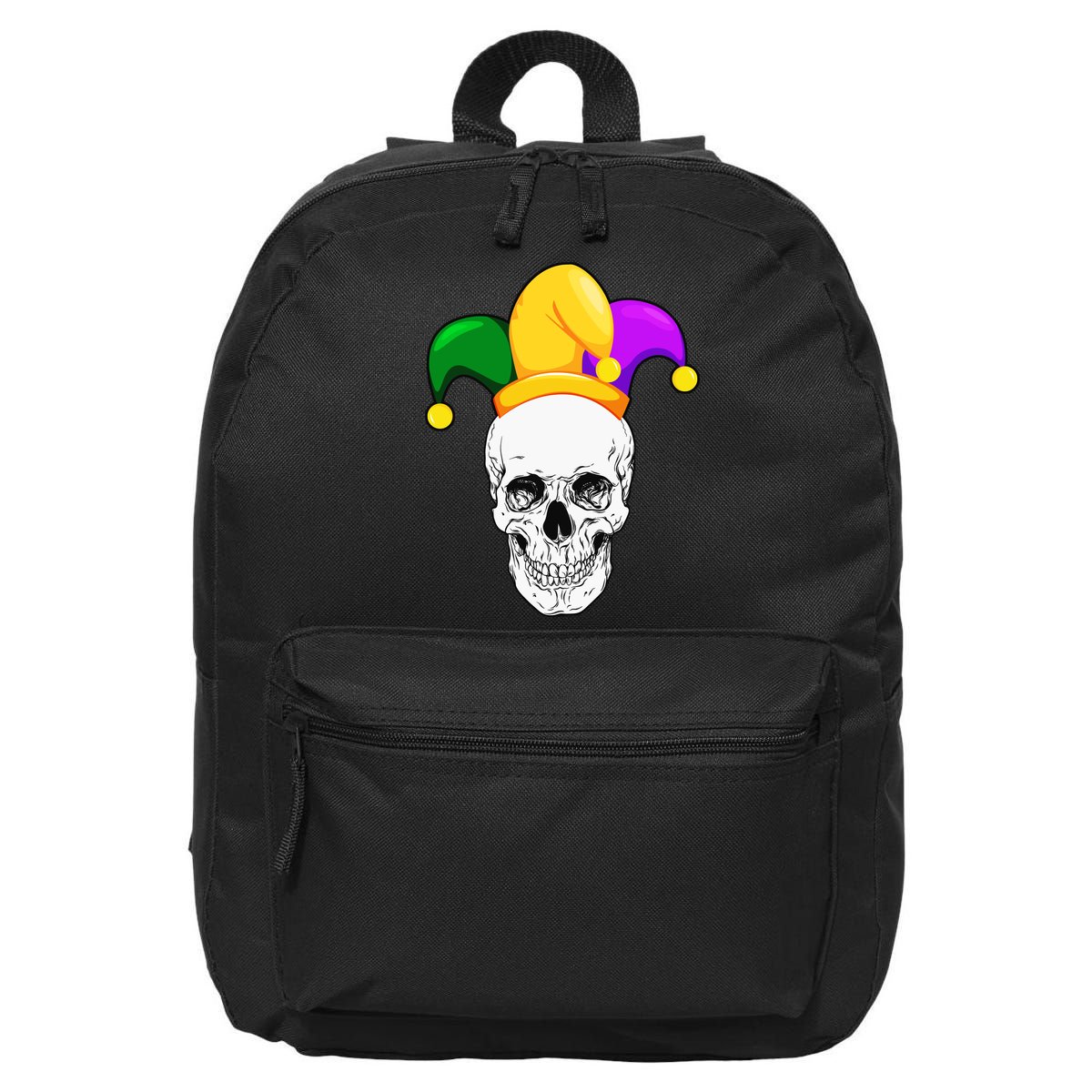 Mardi Gras Skull Parade Jester 16 in Basic Backpack