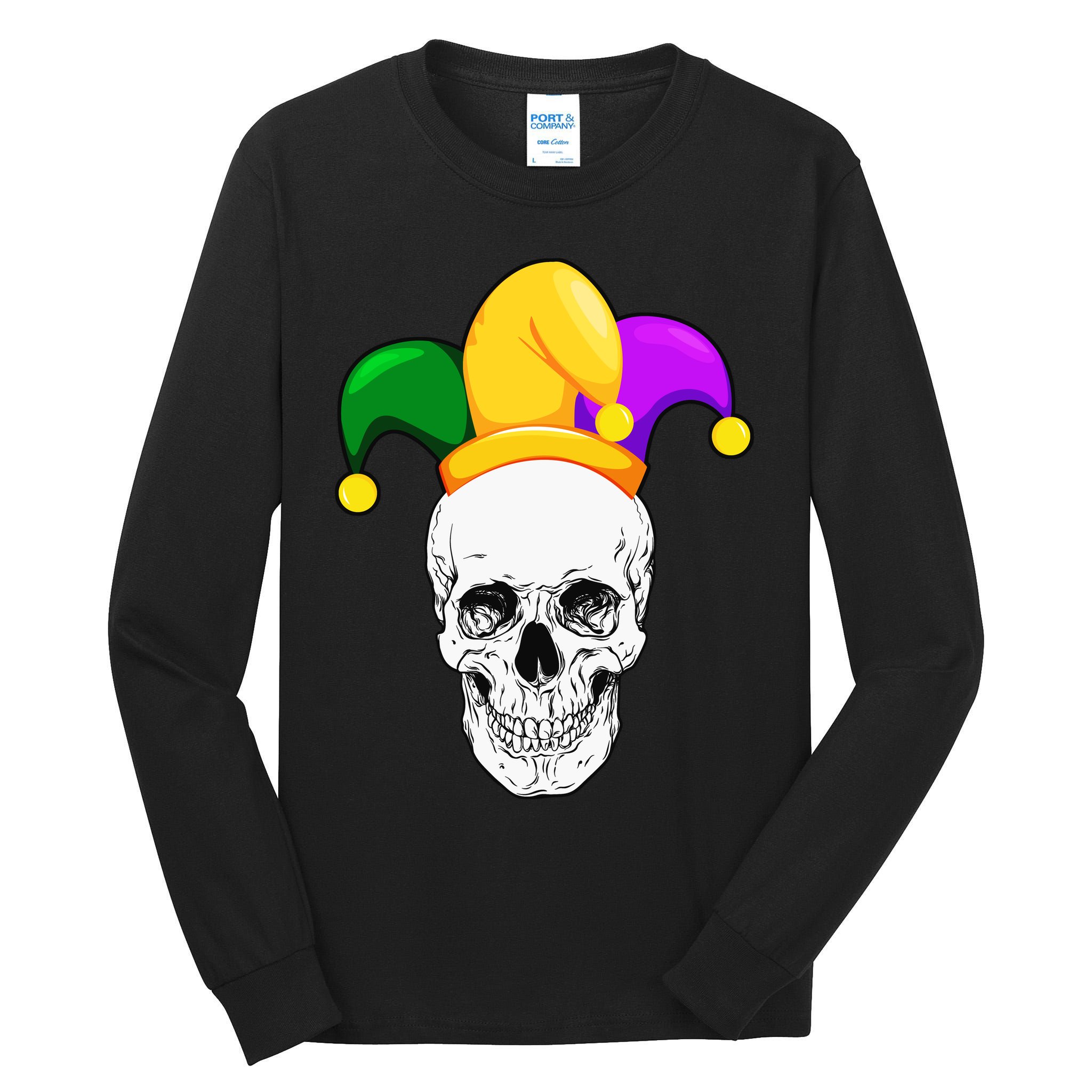 Mardi Gras Skull Parade Jester Tall Long Sleeve T-Shirt