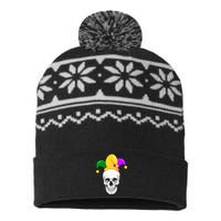 Mardi Gras Skull Parade Jester USA-Made Snowflake Beanie