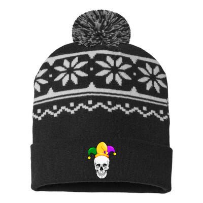 Mardi Gras Skull Parade Jester USA-Made Snowflake Beanie