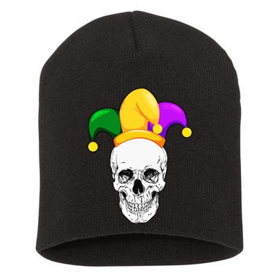 Mardi Gras Skull Parade Jester Short Acrylic Beanie