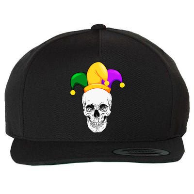 Mardi Gras Skull Parade Jester Wool Snapback Cap