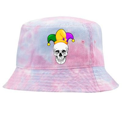 Mardi Gras Skull Parade Jester Tie-Dyed Bucket Hat