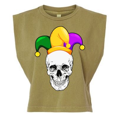 Mardi Gras Skull Parade Jester Garment-Dyed Women's Muscle Tee