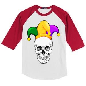 Mardi Gras Skull Parade Jester Kids Colorblock Raglan Jersey