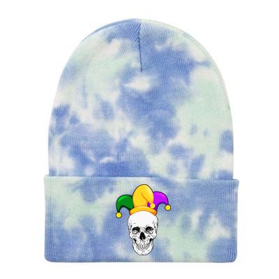 Mardi Gras Skull Parade Jester Tie Dye 12in Knit Beanie