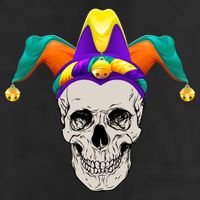 Mardi Gras Skull Party Hard 7 Panel Mesh Trucker Snapback Hat