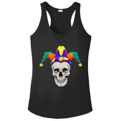 Mardi Gras Skull Party Hard Ladies PosiCharge Competitor Racerback Tank