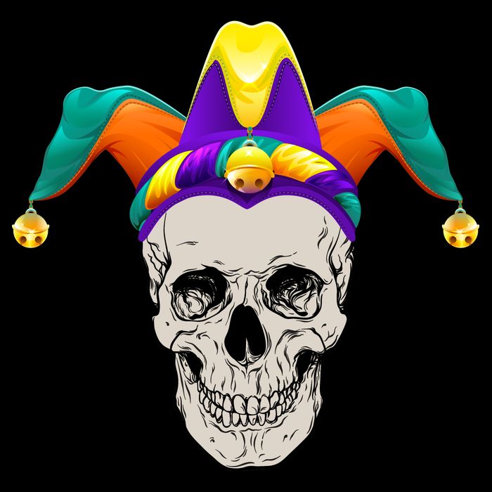 Mardi Gras Skull Party Hard Baby Bodysuit
